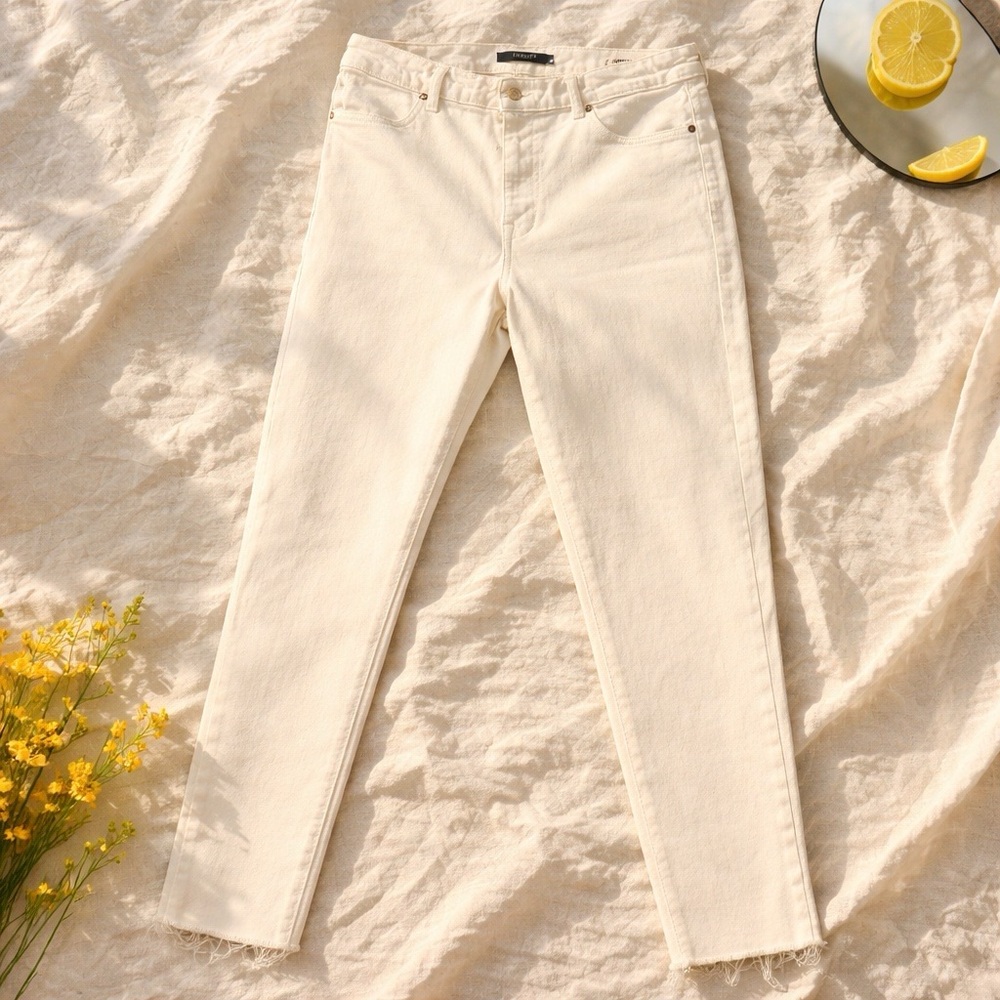 Fidelity Gwen Crop High Rise Skinny Jeans  Size 28 NWT  Ivory Denim